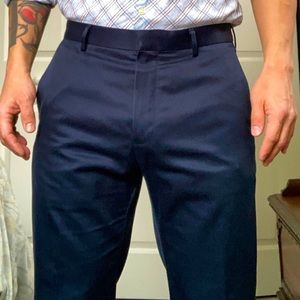 Blue slim dress pants